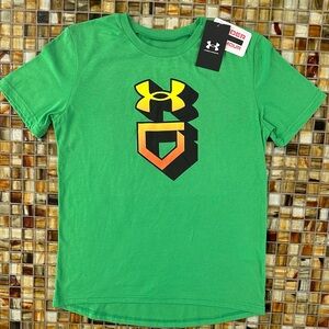 NWT Under Armour Youth Boys Baseball Icon Short Sleeve T-Shirt~Large~Green~$25